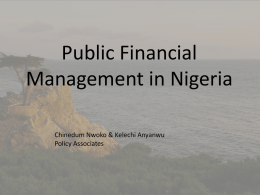 The Nigerian Public Financial Management System and Rules