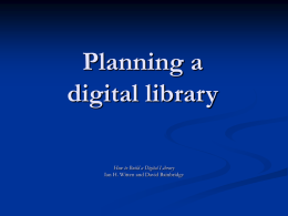Chapter One - Center for the Study of Digital Libraries