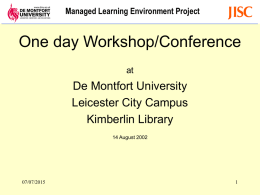 One day Workshop/Conference