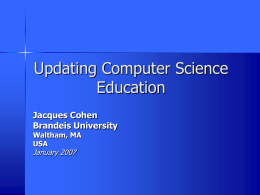 Updating Computer Science Education
