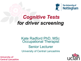 Cognitive Tests for Driver Screening