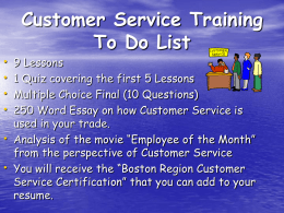 Customer Service Training - GJC CPP Virtual Classroom