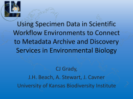 Using Specimen Data in Scientific Workflow Environments to