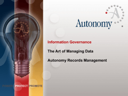 Autonomy Corporate Overview & Solutions