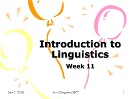 Introduction to Linguistics - Yogyakarta State University