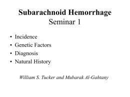 Subarachnoid Hemorrhage Seminar 1