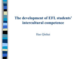 The development of EFL students’ intercultural competence