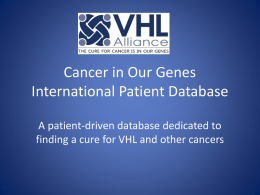 Cancer in Our Genes International Patient Database