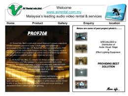 Welcome www.avrental.com.my Malaysia’s leading audio video