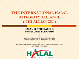 PROMOTING A NEW MARKET - halal Research Council