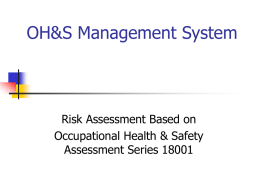 OHSAS 18001 OH&S Management System