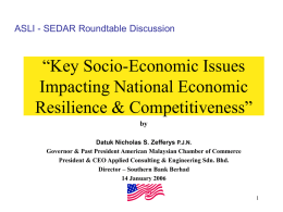 Key Socio-Economic Issues Impacting National Economic