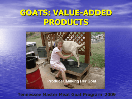Value Added Products from Dairy Goats