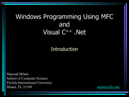 Introduction to Windows Programming Using MFC and Visual