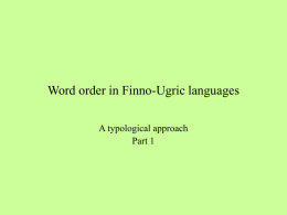 Word order in Finno