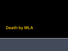 Death by MLA
