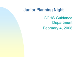 Junior / Senior College Planning Night