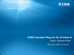 E2ES Console Plug-In Beta1 RN - D-Link