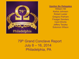 Grand Conclave Report Omega Psi Phi Fraternity, Inc. 2012