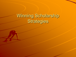 Winning Scholarship Strategies