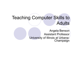 Adult Computer Skills - College of Education Faculty