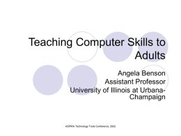 Adult Computer Skills - University of Illinois at Urbana