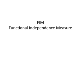 FIM Functional Independence Measure