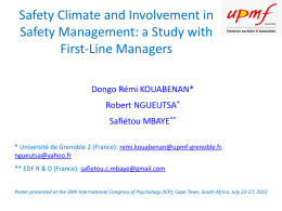 Safety Climate and Involvement in Safety Management: a