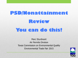 Prevention of Significant Deterioration (PSD