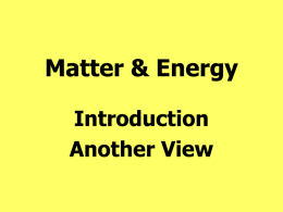 Matter & Energy - Dr. RICK MOLESKI