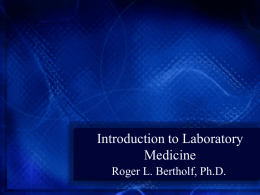 Introduction to Laboratory Medicine