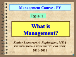 .ESSENTIAS OF PLANNING - International University College