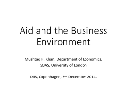 Aid and the Business Environment