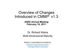 CMMI Introduction - Basic Concepts of Process Management