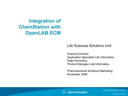 Integration of ChemStation with OpenLAB ECM