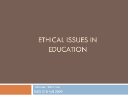 Ethical Issues in Education