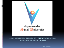Sinai University Faculty of Engineering Science Department