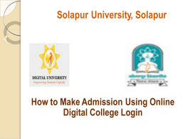 Eligibility Form - Solapur University