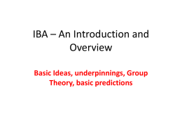 IBA – An Introduction and Overview - uni