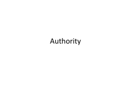Authority - Michael Johnson's Homepage