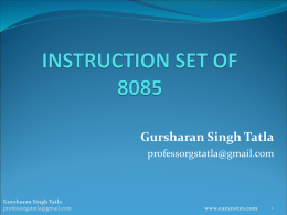 INSTRUCTION SET OF 8085
