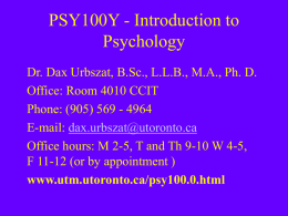 Abnormal Psychology - University of Toronto Mississauga