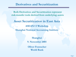 Asian Derivative Markets