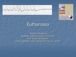 Lecture 2 – Euthanasia / Physician