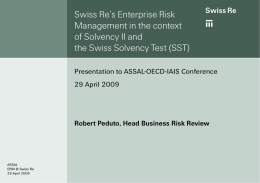 Swiss re’s Enterprise Risk Management in the context of
