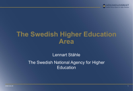 The Swedish Higher Education Aera