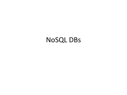 NoSQL - University of Alabama