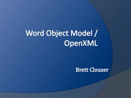 Word Object Model / OpenXML