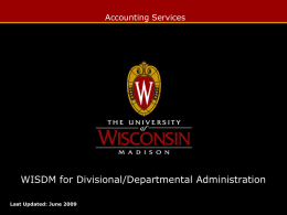 Accounting Services - University of Wisconsin–Madison