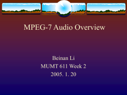 MPEG-7 Audio Overview